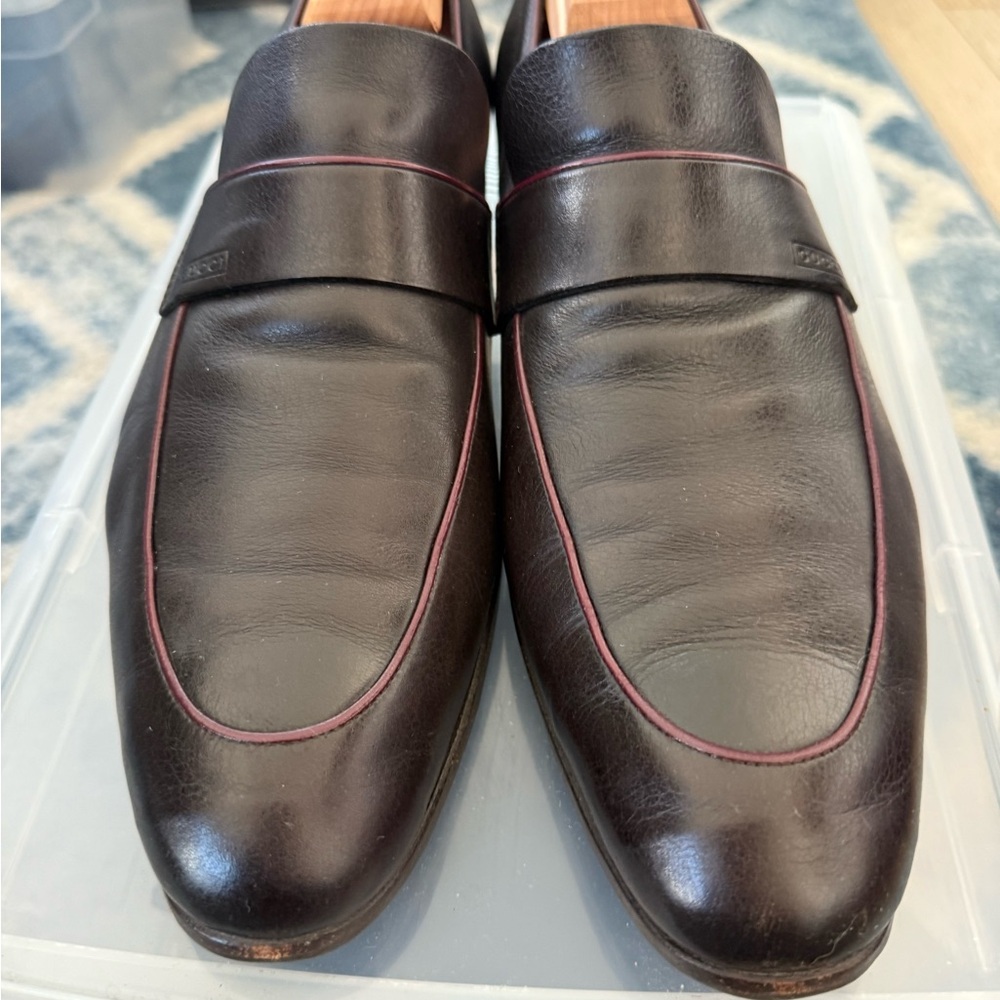 Gucci Dark Brown Leather Men's Loafers Size 11